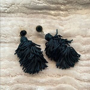 Elegant Emerald Green Tassel Earrings